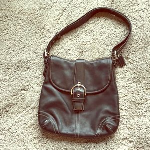 EUC Coach Black Leather Shoulder Soho